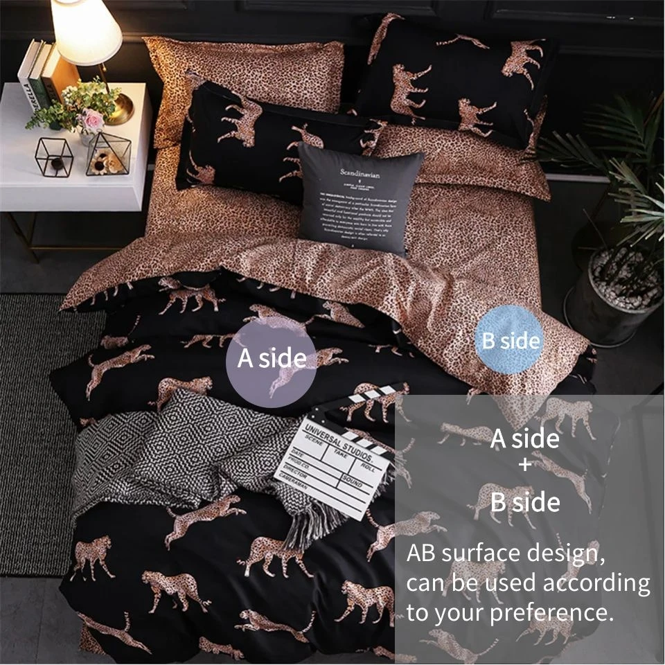 Комплект постельного белья с леопардовым принтом роскошный комплект из трех