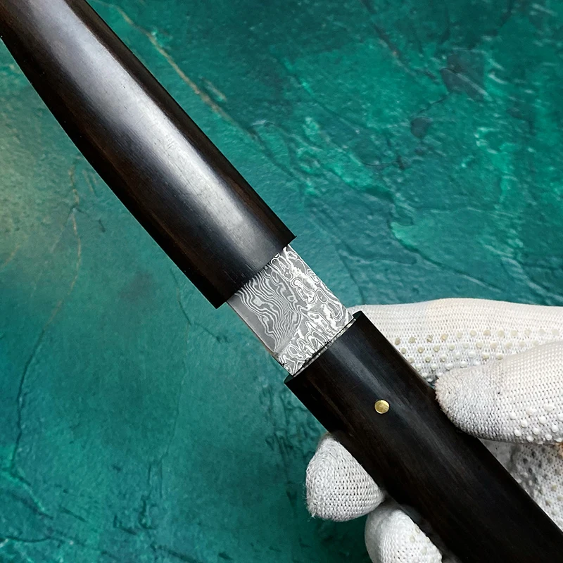 

VG10 Damascus Steel Fixed Blade Samurai High Hardness Hunting Knife Ebony Wood Handle Camping Survival Knife Outdoor Tool