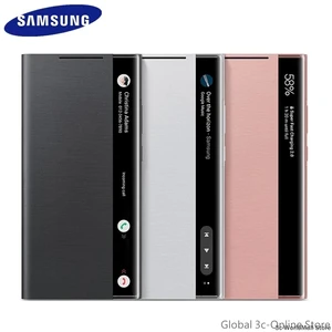 new original samsung mirror smart view flip case for galaxy note 20 note20 ultra 5g phone led cover s view cases ef zn985 free global shipping