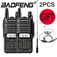 2pcs baofeng uv 9rplus uv9r 9r plus waterproof ip67 walkie talkie high power two way uvhf dual band ham cb radio portable gift