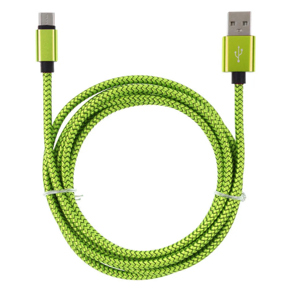 1 м 2 3 Нейлоновая Ткань Плетеный Тип C Micro 8 PIN USB кабель для синхронизации данных и