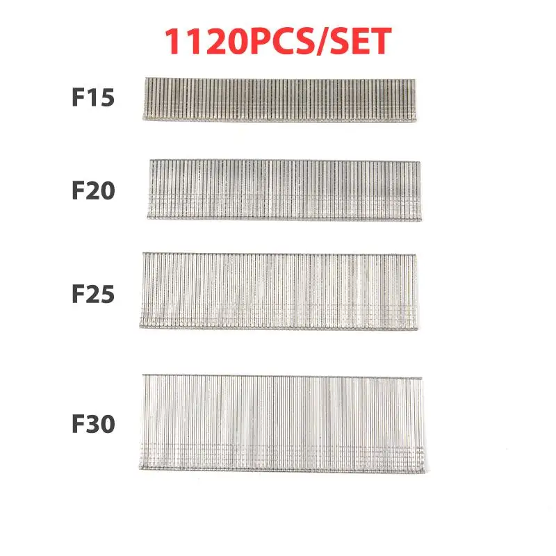 

1120Pcs F15-F30 Nail Gun Brad Nails Stapler Nailer Woodworking Furniture DIY