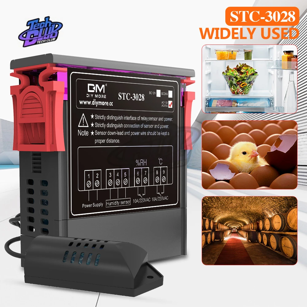 Регулятор температуры и влажности цифровой термостат STC-3028-110 В переменного тока