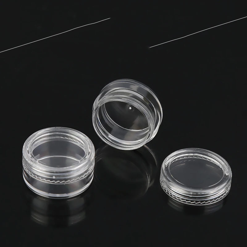 

50pcs Cosmetic Jars Small Plastic Thick Wall Square Beauty Lip Balm Sample Containers - 5 ml / 5 gram (Clear Lids)