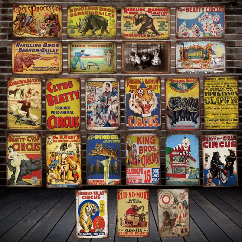 [WellCraft] цирковые детские праздничные Слоны, тигр, клоун, металлический налет, оловянные знаки, искусственный Декор на заказ