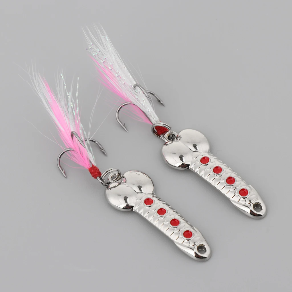 2 pcs Casting Spoons Lures Hard VIB Metal Wobble Fish Sinking Spinners Bait with Treble Hook Funny Fishing Gear | Спорт и