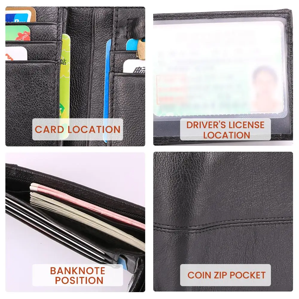JOGUJOS мужской кошелек из натуральной кожи короткий RFID портмоне бизнес кредитный