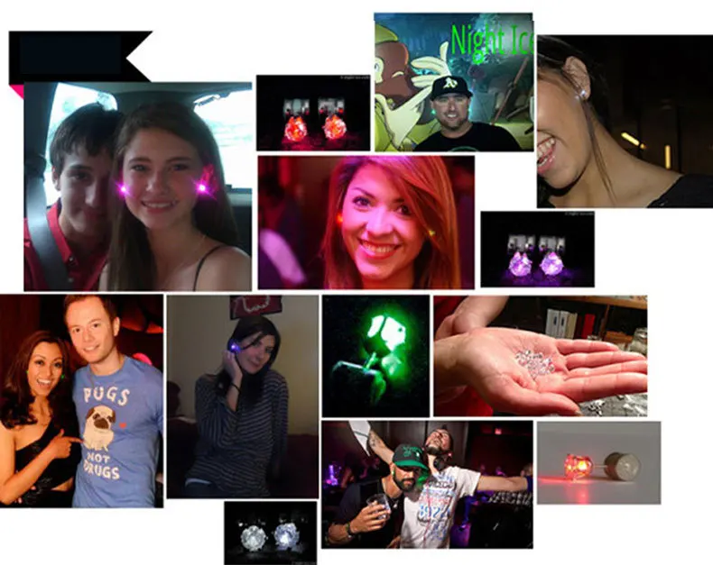 1 пара уникальные светодиодные серьги-гвоздики для мальчиков и девочек | Дом сад