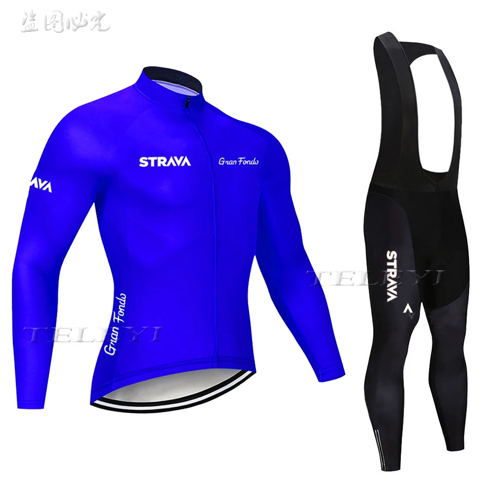 Strava велосипедные майки Ropa Maillot Ciclismo с длинным рукавом осень и зима Велоспорт Джерси одежда дышащий комбинезон комплект