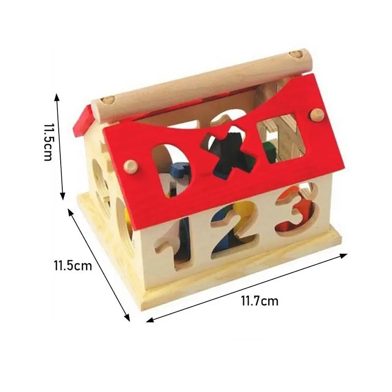 

1 Set Wooden Digital House Building Blocks Toy Montessori Toy Kids Matching Assembling Blocks Number Shape Toy Early Educat B0A5