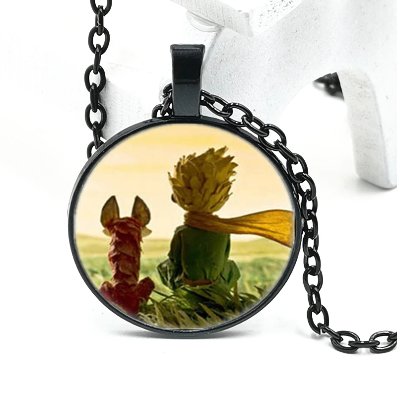 

2020 New Prince Fox 3 Color Necklace Glass Convex Personality Cartoon Children Pendant Necklace Gift Wholesale