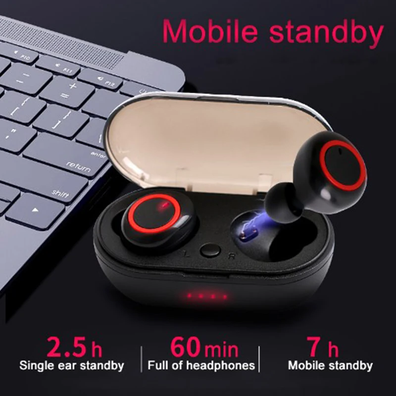 3D стерео звук Bluetooth V5.0 наушники вкладыши TWS с Портативный Беспроводной сенсорный