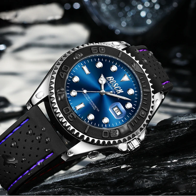 Мужские спортивные часы модные кварцевые наручные синие водонепроницаемые