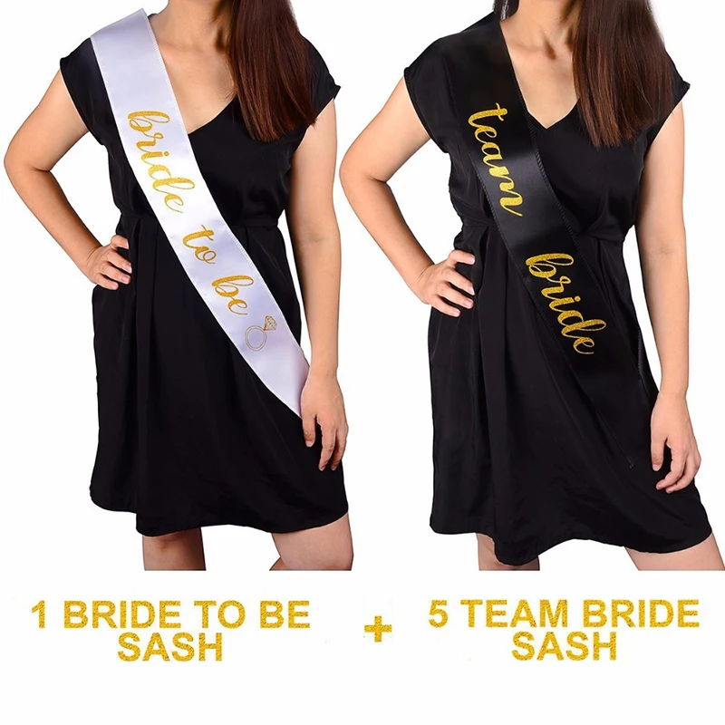 6 шт. короткий пояс для невесты королевы Горячая мама команда девичник лента