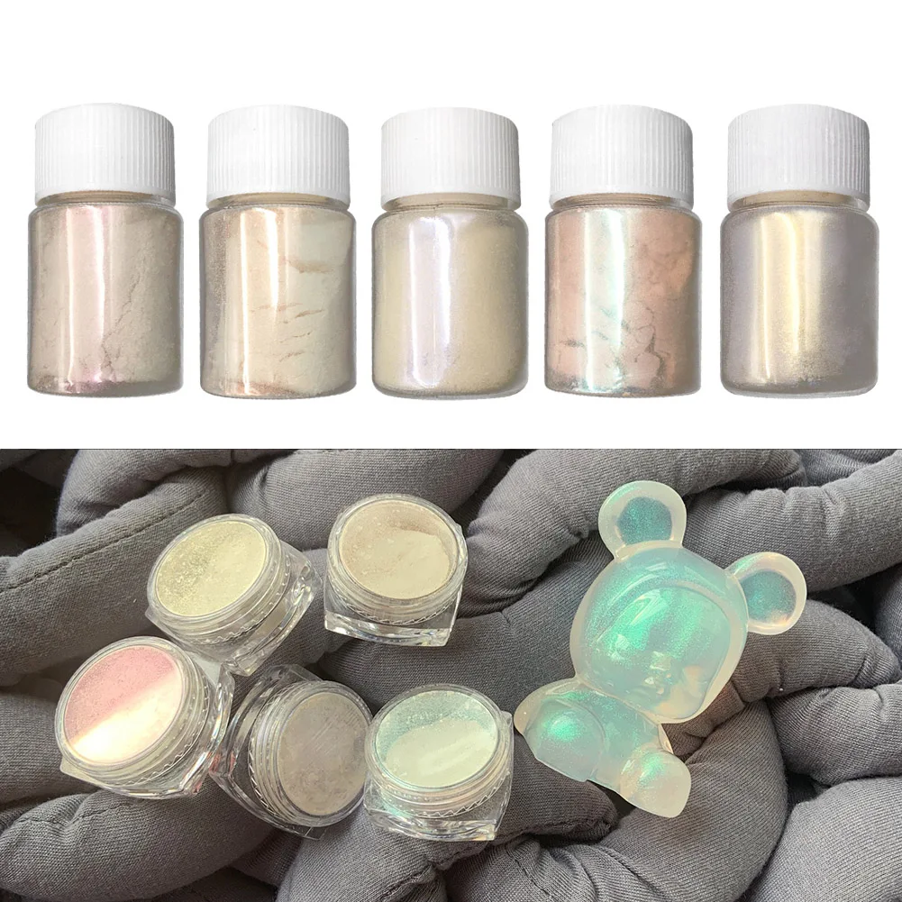 

5pcs Home Jewelry Making Pearl Pigment Powder Mica Pearlescent Portable Epoxy Resin Colorants Crafts DIY Arts Handmade