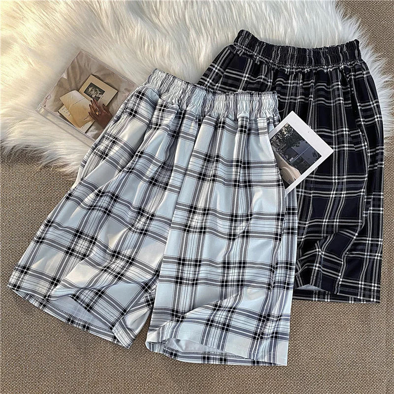 

Летние красивые клетчатые повседневные брюки Интернет-знаменитостей женские модные Универсальные и красивые модные уличные брюки в Корей...