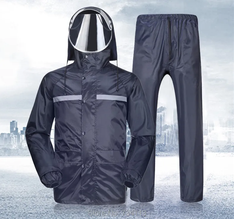 Плащ с прозрачной маской мужской и дождевик дорожный плотный брюки