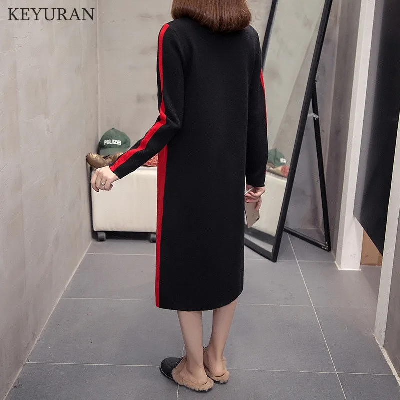 Элегантное женское платье-свитер размера плюс vestidos макси цветной блок 2020 зимнее
