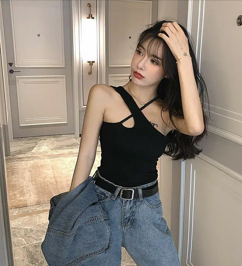 

Moon Print 2021 New Summer Harajuku Sexy Backless T-Shirts Women Punk Black Pullover Shirts Casual Girls Tops