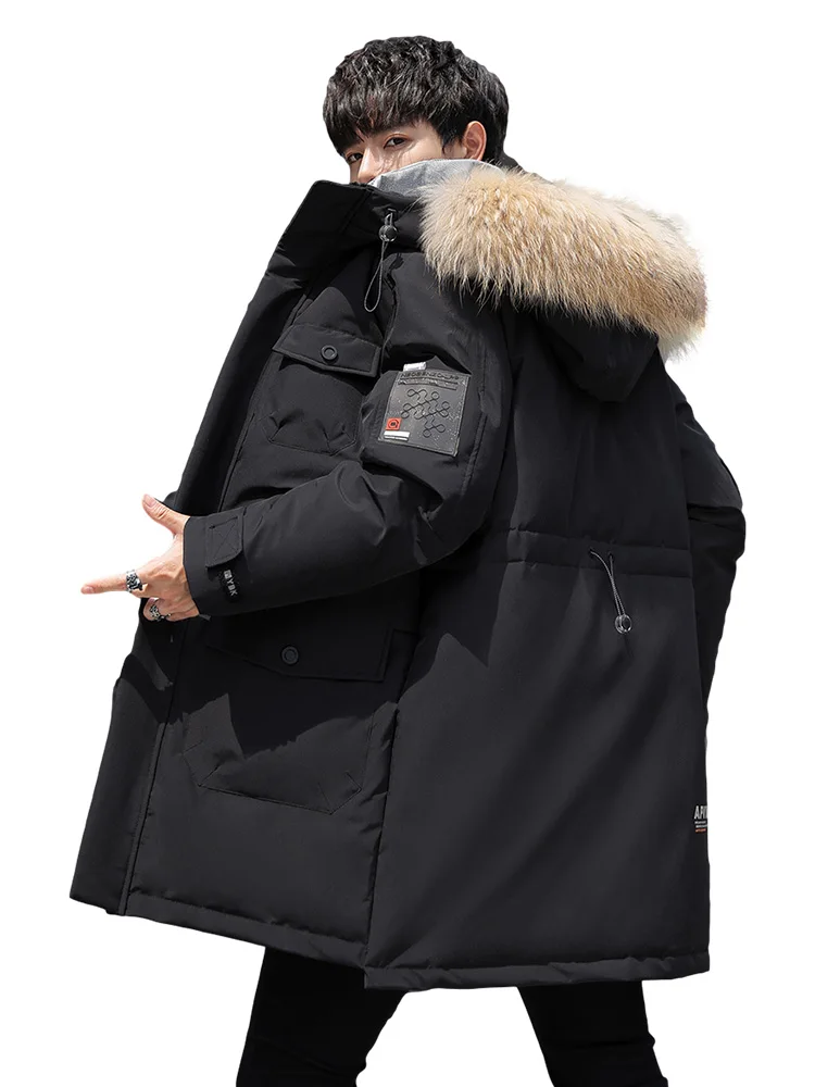Down Jacket Men's Mid-Length Winter New Fashion Brand Men's Parka Coat mens jackets and coats