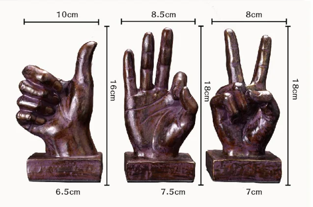 

RETRO HOME DECORATIONS VICTORY GESTURES HAND ORNAMENTS CREATIVE GIFTS VINTAGE HOME FURNISHINGS