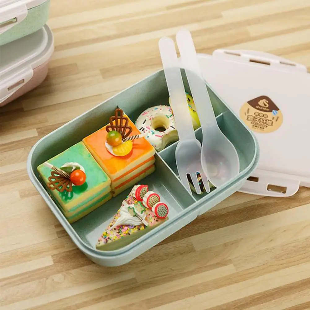 Yfashion квадратная Bento коробка для пикника еда фрукты контейнер хранения с вилкой