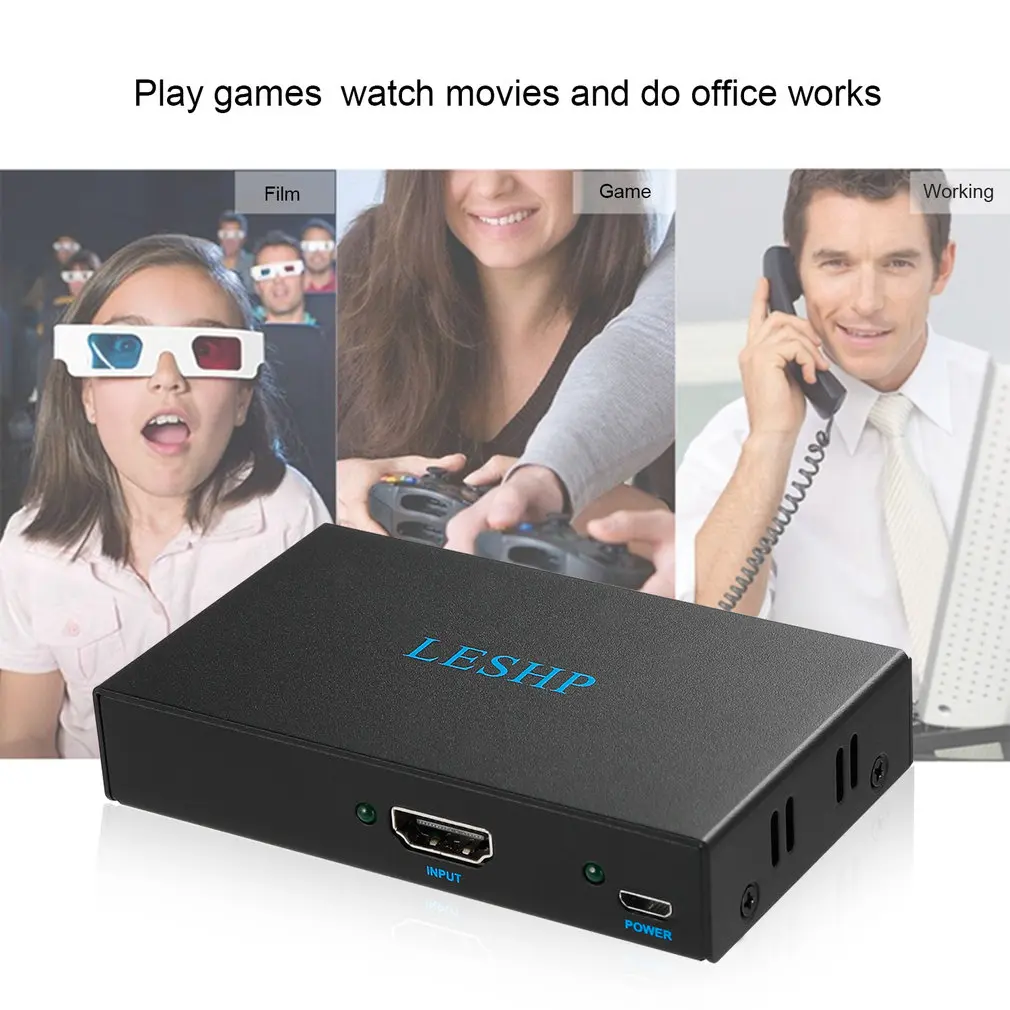 Портативный 4K HDMI совместимых с 1x2 сплиттер 1 в 2 из PLC концентратор для DVD ноутбук HDTV
