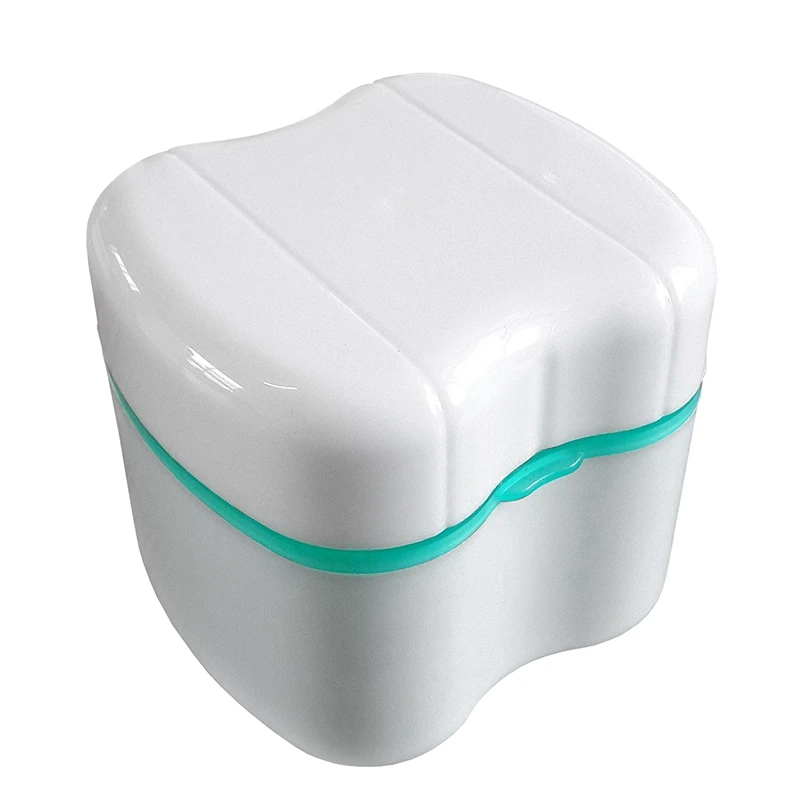 Green Denture Box with Specially Designed Holder for Rinse Basket, Great for Dental Care, Easy to Open, Store and Retrieve - Цвет: Green