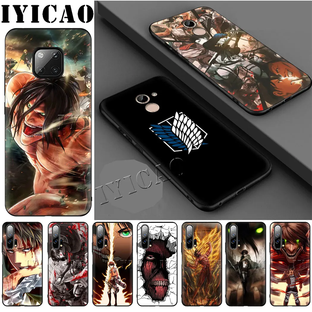 IYICAO для косплея по аниме атака на Титанов (мягкий чехол huawei 9X20 Pro Note 10 вид 20 9 8 Lite 8C 8X