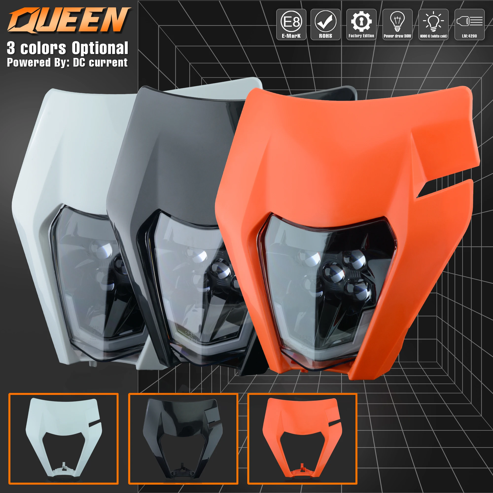 Налобный фонарь для мотоцикла QUEEN X светодиодсветодиодный лампа KTM EXC SXF MX
