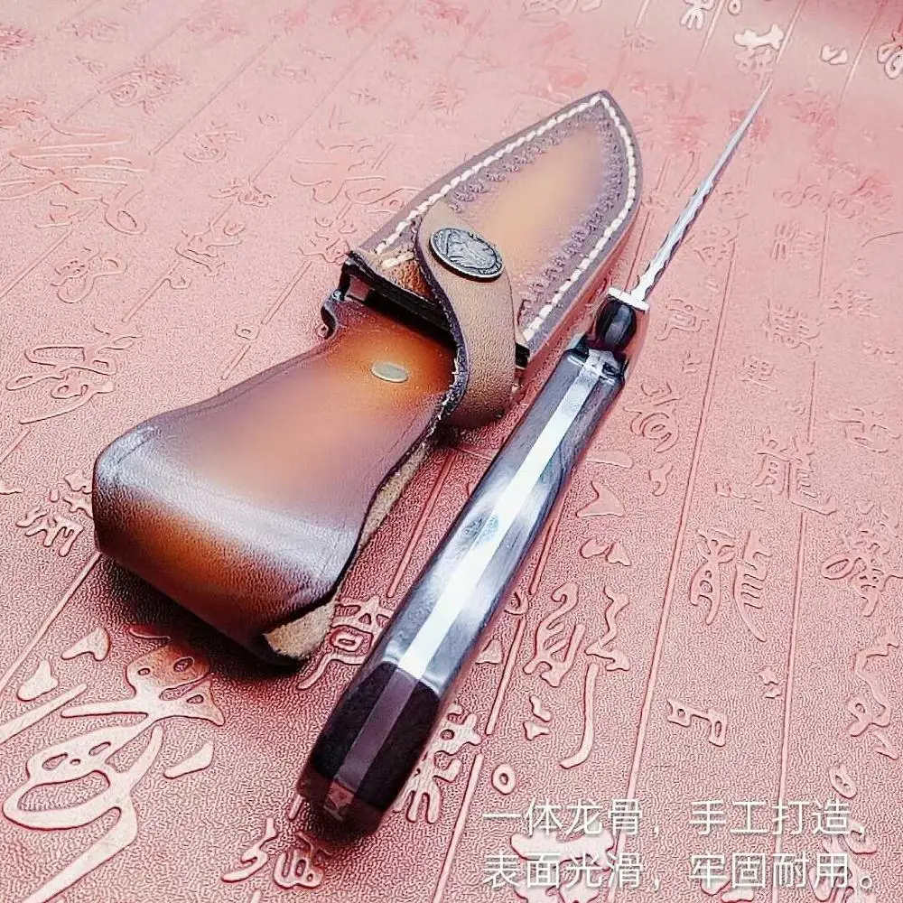 Нож из дамасской стали с фиксированным лезвием полностью резцы для кемпинга и