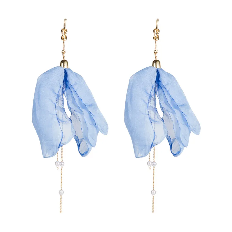 Серьги Модные ювелирные изделия европейские сетчатые газовые кружевные цветы