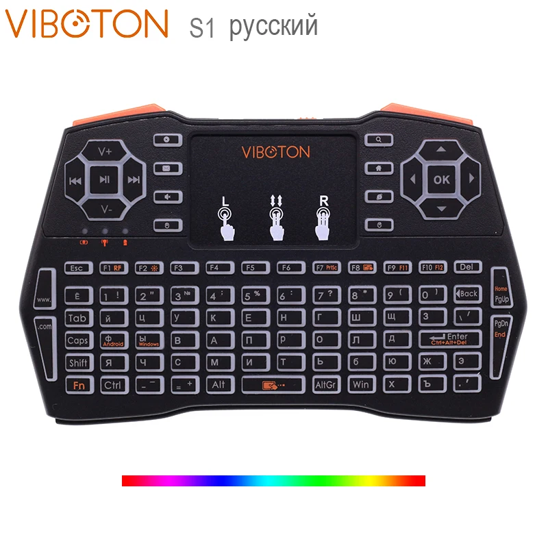 Мини-клавиатура VIBOTON i8 Plus Беспроводная с тачпадом и подсветкой | Компьютеры офис