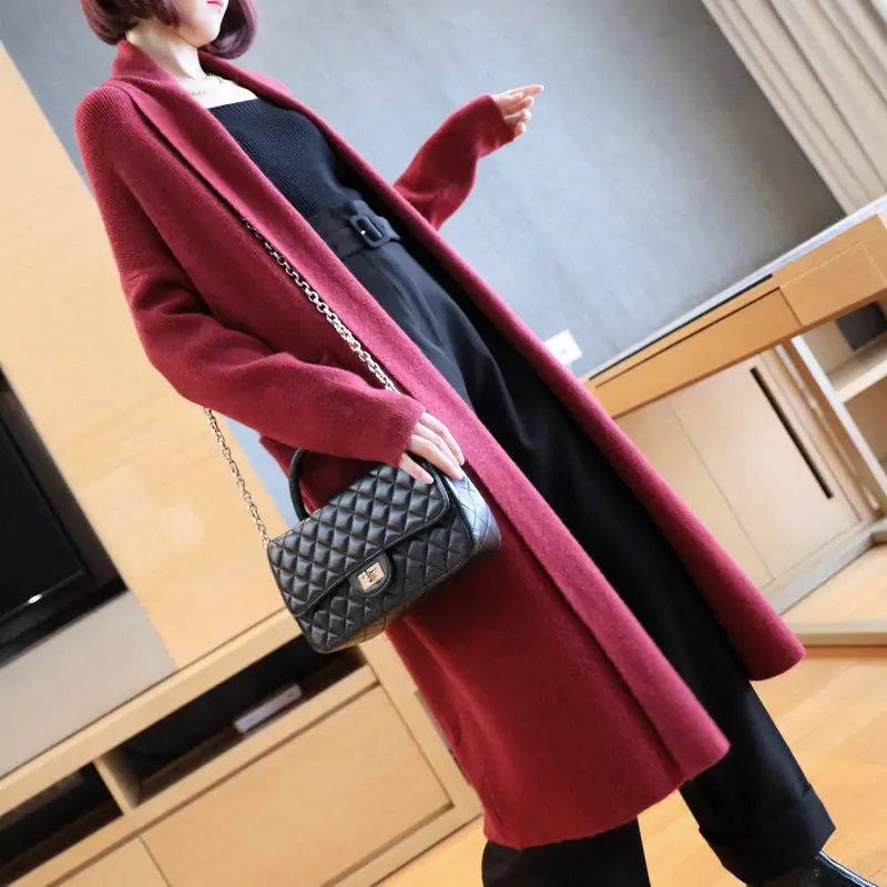 

NEW Thicken Ladies Sweater Cardigan Jacket Women's Autumn And Winter Knit Windbreaker Loose Shawl Fashion Leisure Long Coat y708