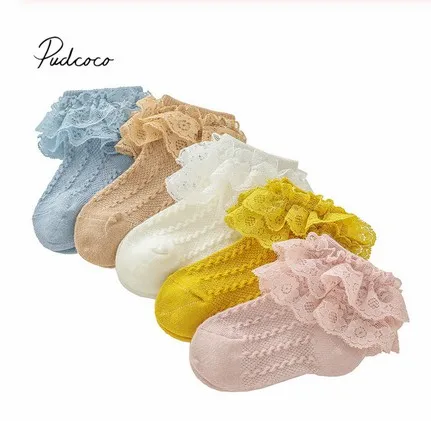 

2020 Baby Stuff Kids Baby Girl Frilly Warm Lace Tutu Socks Infant Newborn Toddler Lace Ruffled Solid Ankle Socks