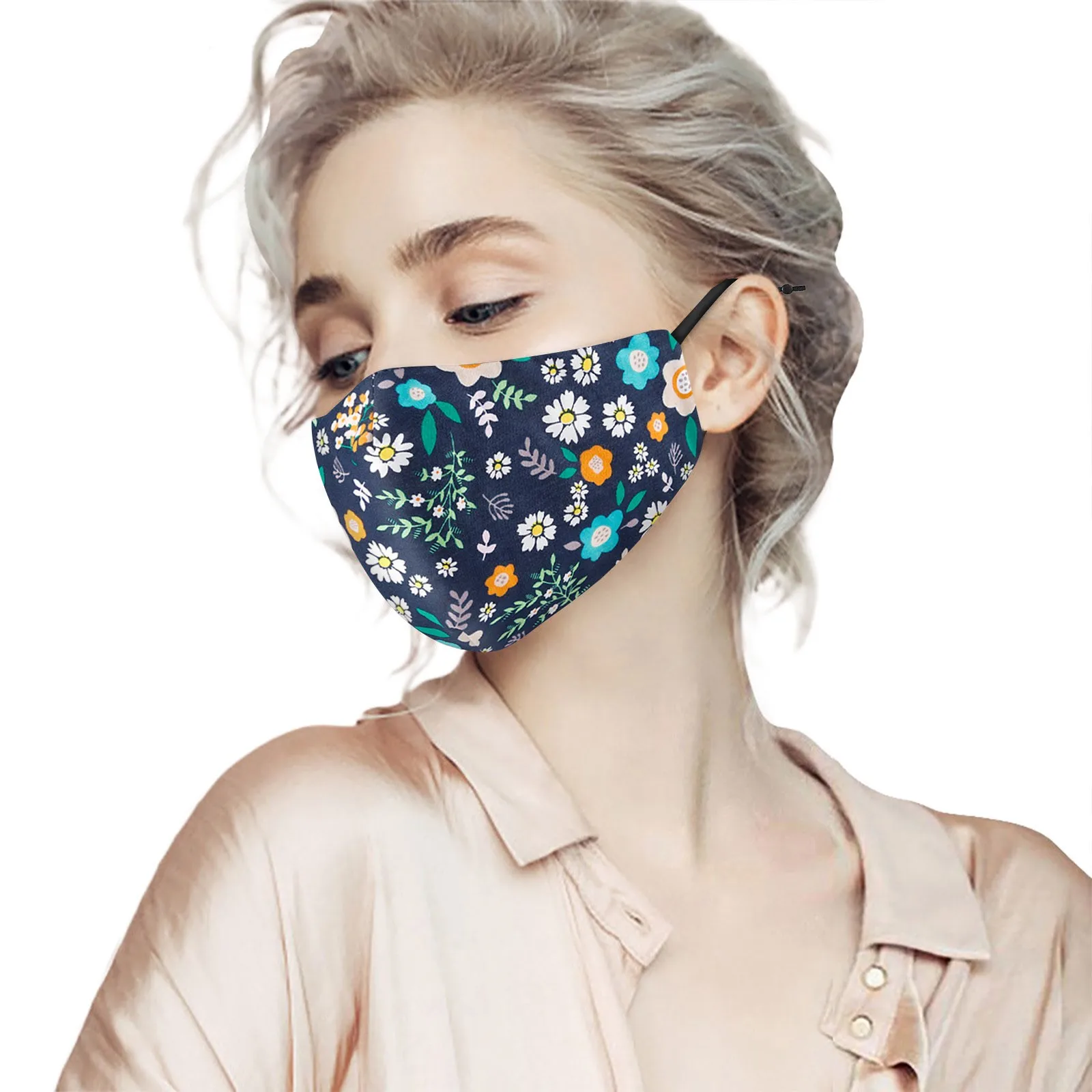 

Flower Mask For Face Women Reusable Face Mask Adjustable Cotton Washable Fabric Masks Halloween Navidad Masque Маска Mascaras