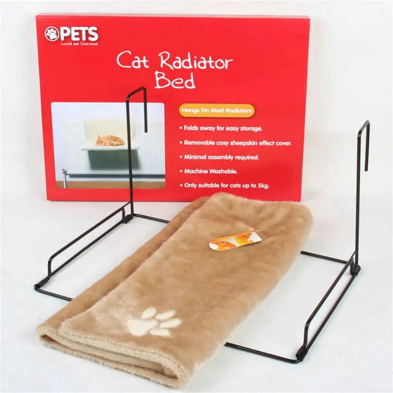 Кровать радиатор для кошек и собак теплый плюшевый матрас подставка животных