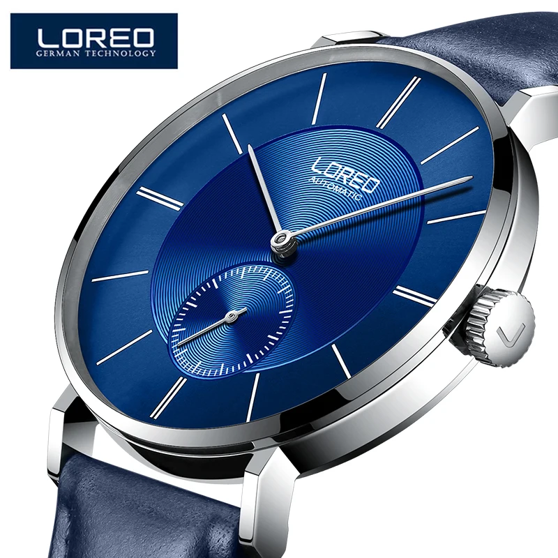 Ультратонкие классические мужские механические часы деловые водонепроницаемые