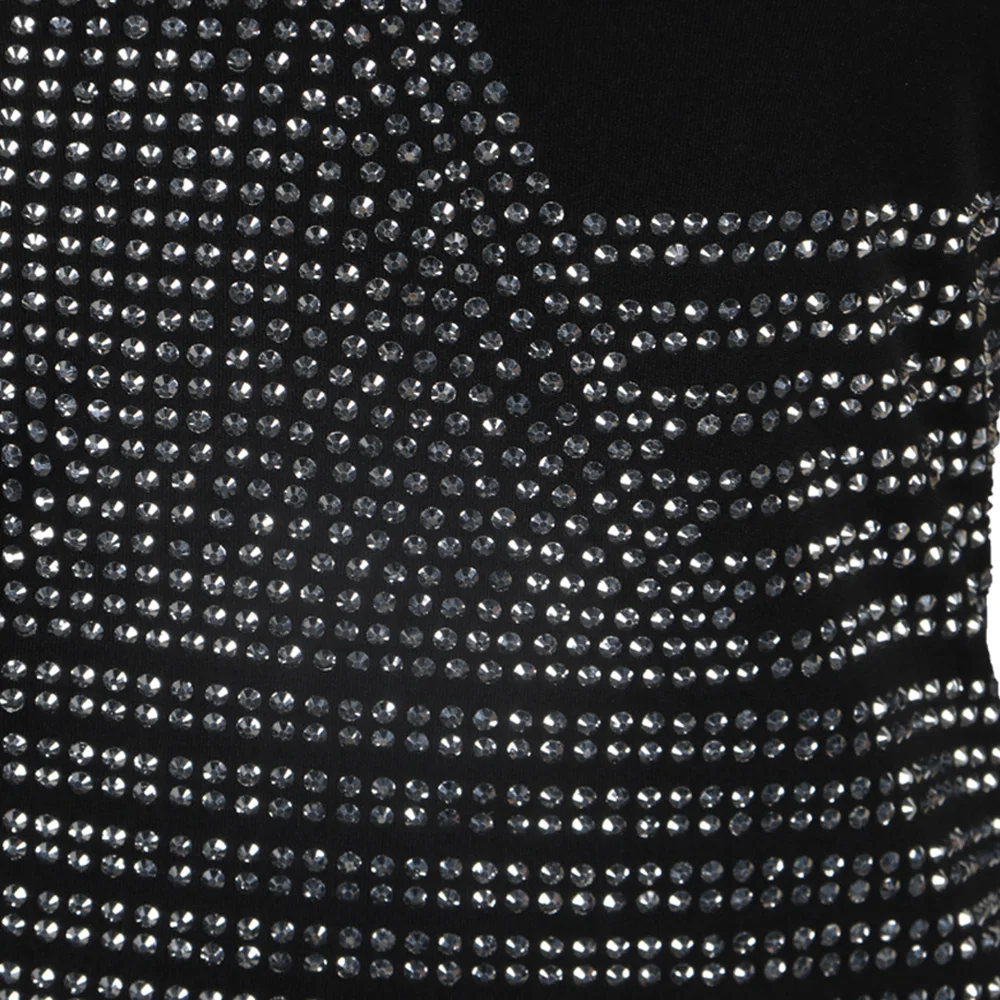 Сексуальное женское черное облегающее платье с блестками длинное макси для