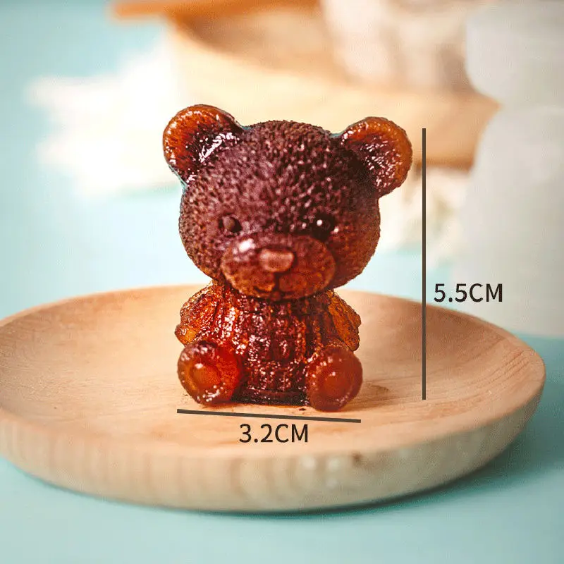 

Teddy bear ice cube mold silicone coffee milk tea beverage 3D animal ice cube decoration mold