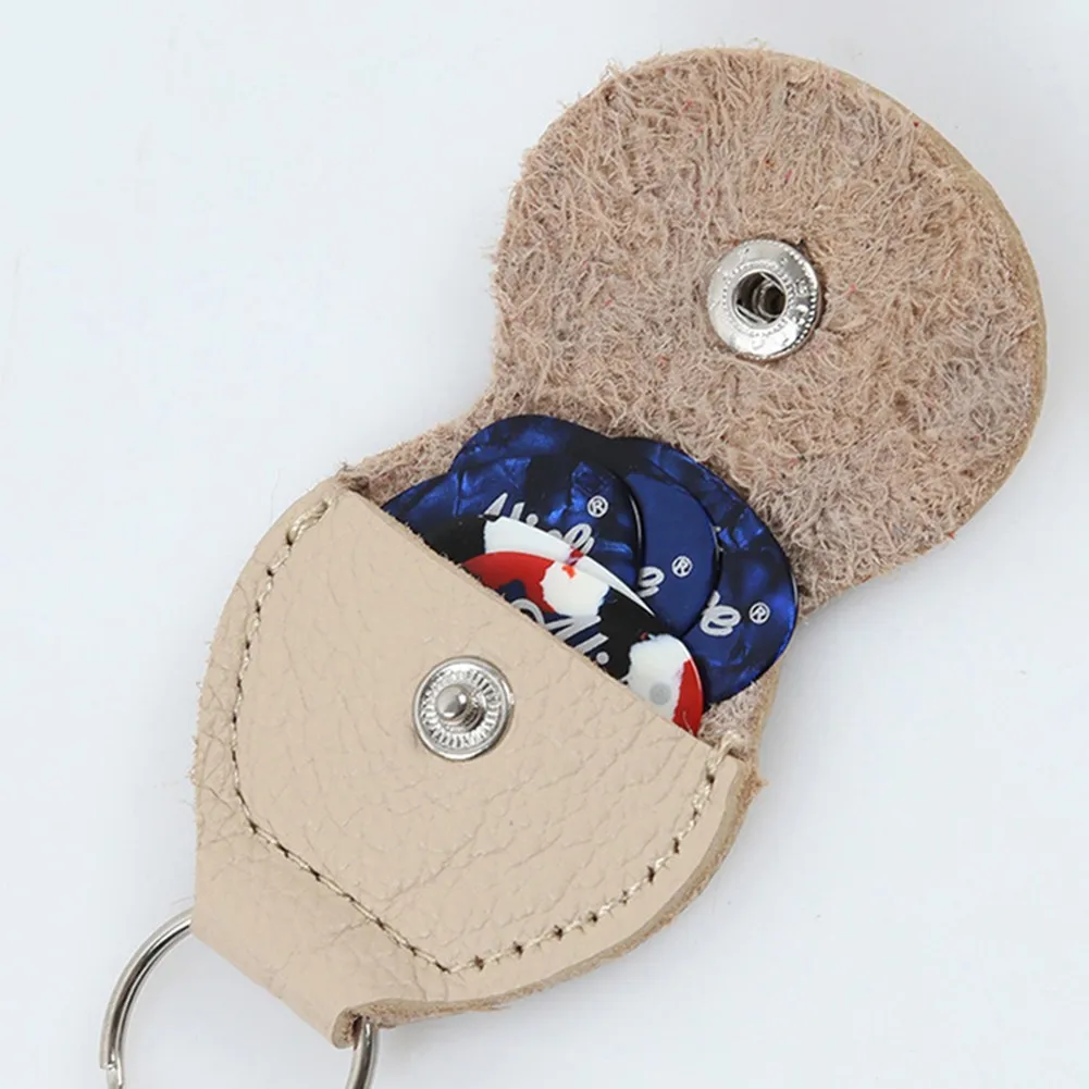 

PU Leather Guitar Picks Holder Bag High Quality Acoustic Guitar Plectrums Storage Bag Portable Keychain Case Parts Accessories
