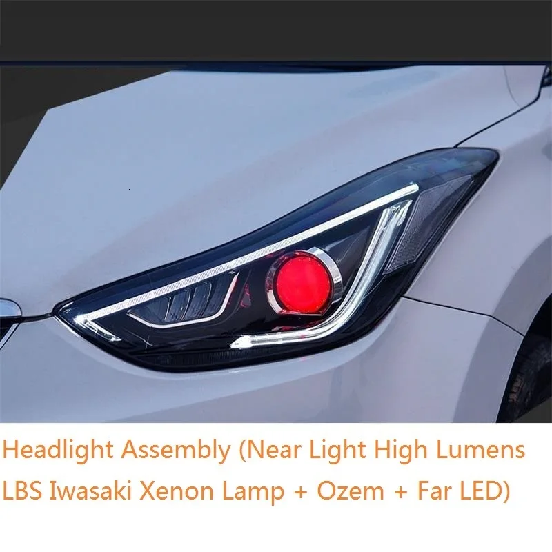 Drl Automovil автозапчасти Cob Стайлинг светодиодные дневные ходовые боковые поворотники фары автомобильные фары в сборе для hyundai Elantra