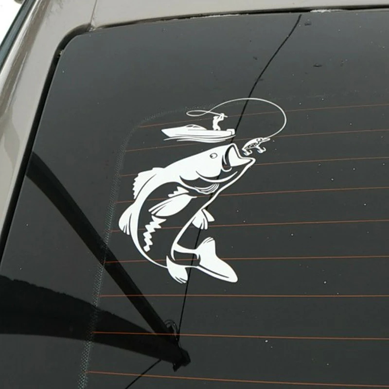 

Car Sticker Interesting Fishing Fisherman Hobby Fish Boat Car Motorcycle Notebook Sticker Waterproof PVC Decal 17.1cm * 12.3cm