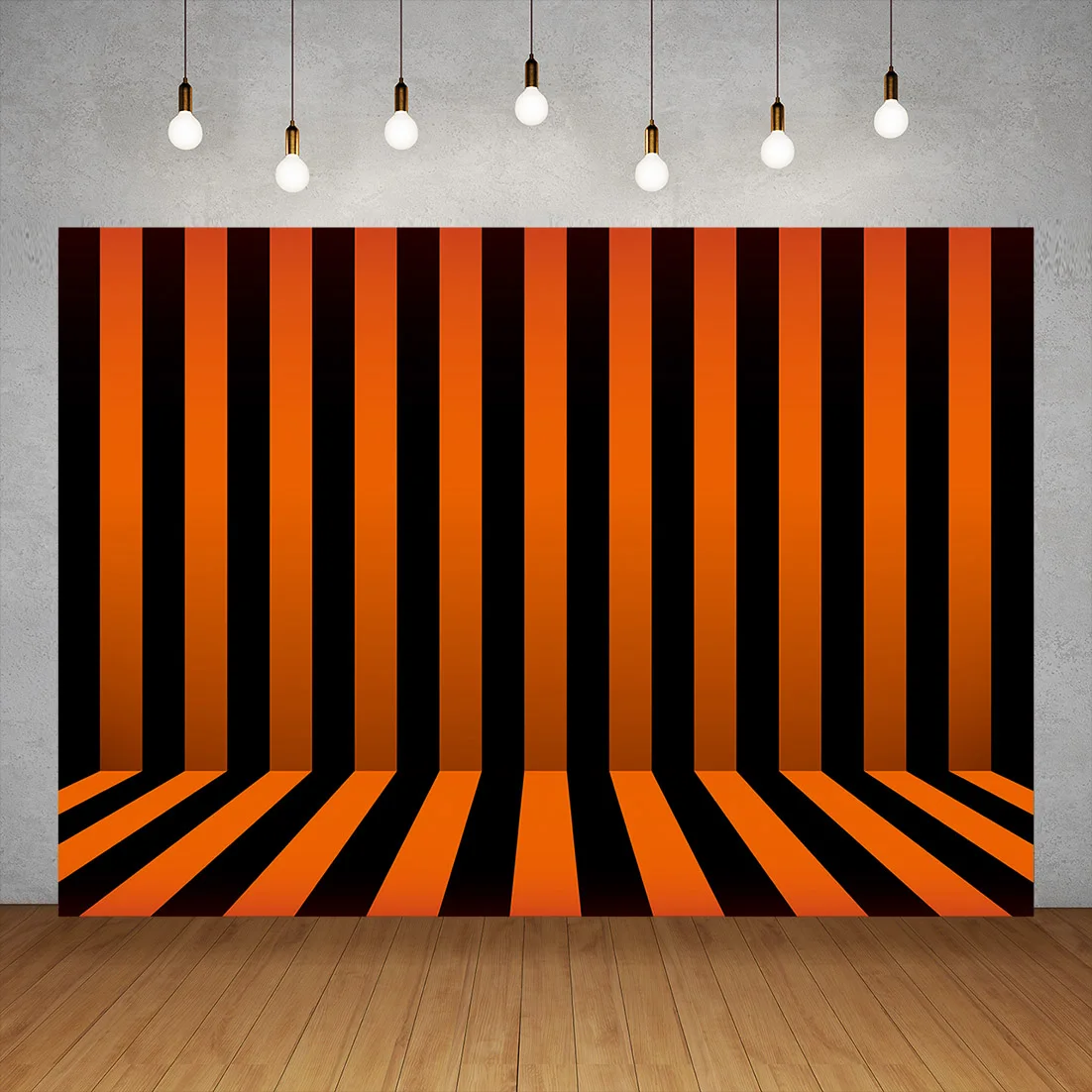 Halloween Party Photography Background Black Orange Stripes Children Baby Vinyl Backdrop Photo Studio Portrait Photophone