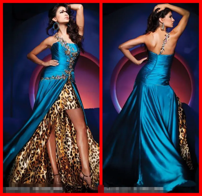 

free shipping New 2020 quarto One-Shoulder Leopard custom beading Formal Party Pageant gown Prom bridesmaid dresses
