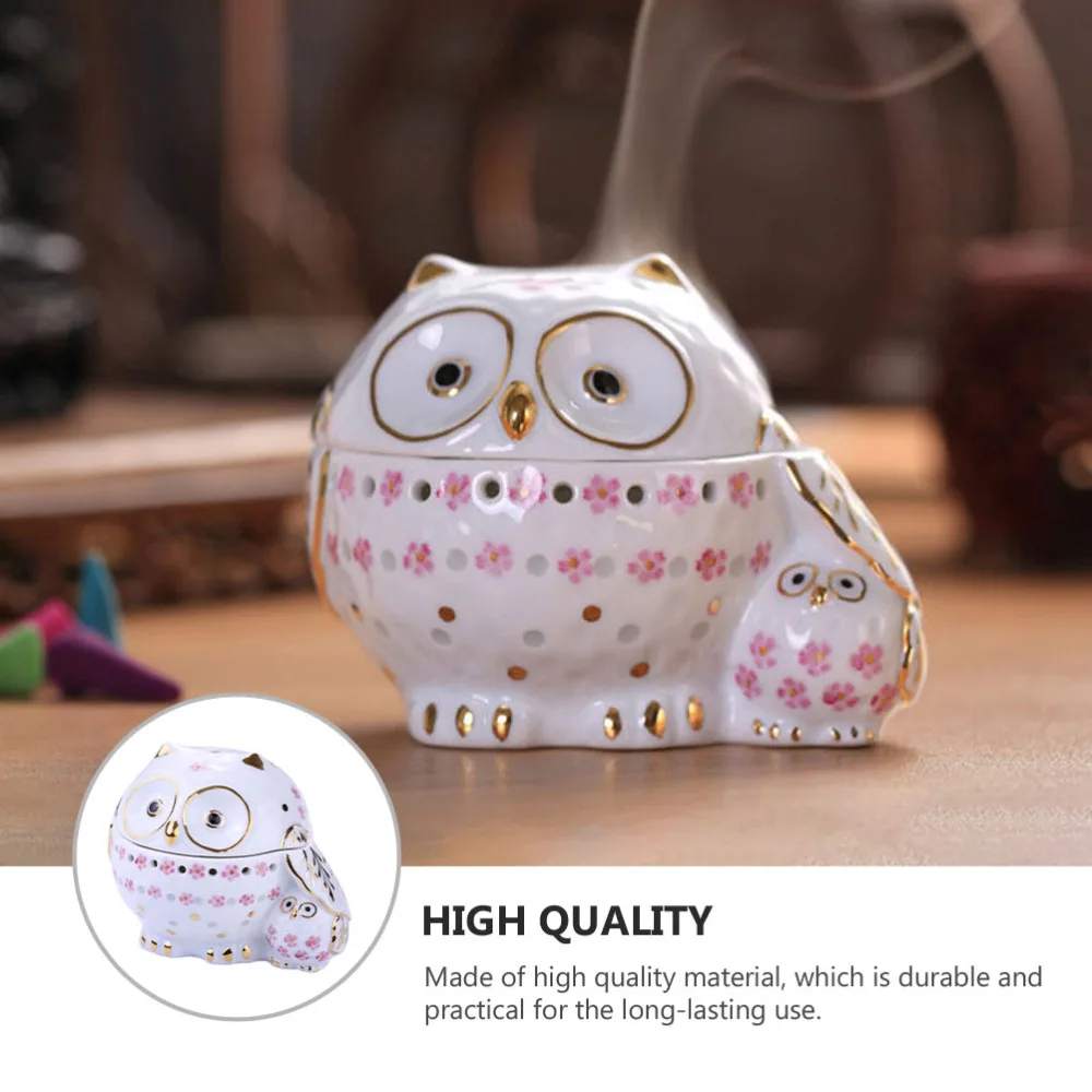 

1pc Ceramic Aromatherapy Furnace Owl Shape Household Mini Incense Burner