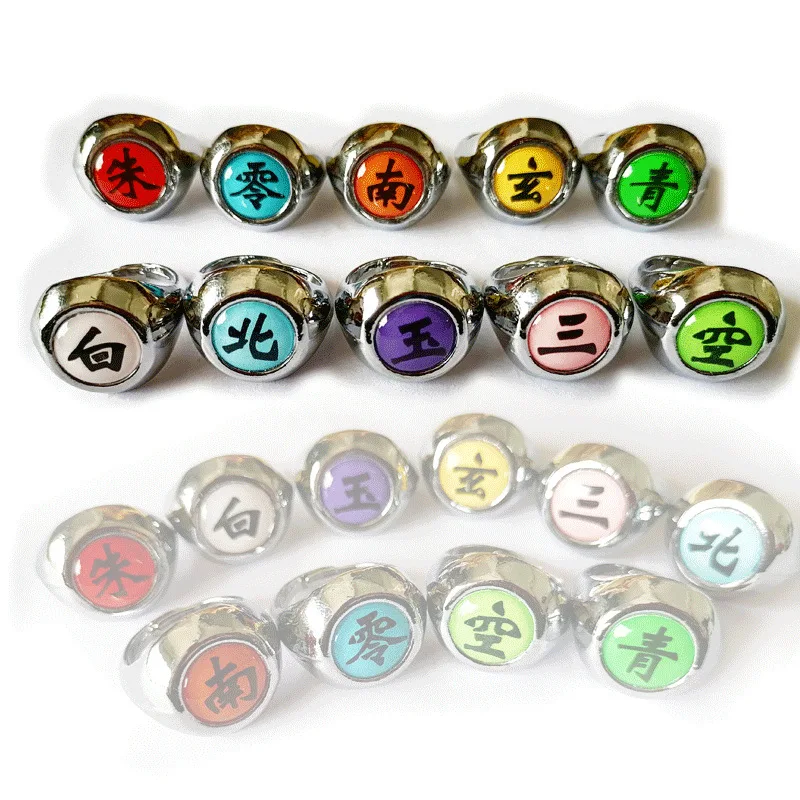 

Anime Cosplay Ring Set Akatsuki Itachi Ring For Women Men Metal Finger Jewelry Accessories Cool Best Friend Child Gift
