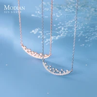 modian sparkling zircon star pendant genuine 925 sterling silver geometric pendant for women fashion wedding party fine jewelry