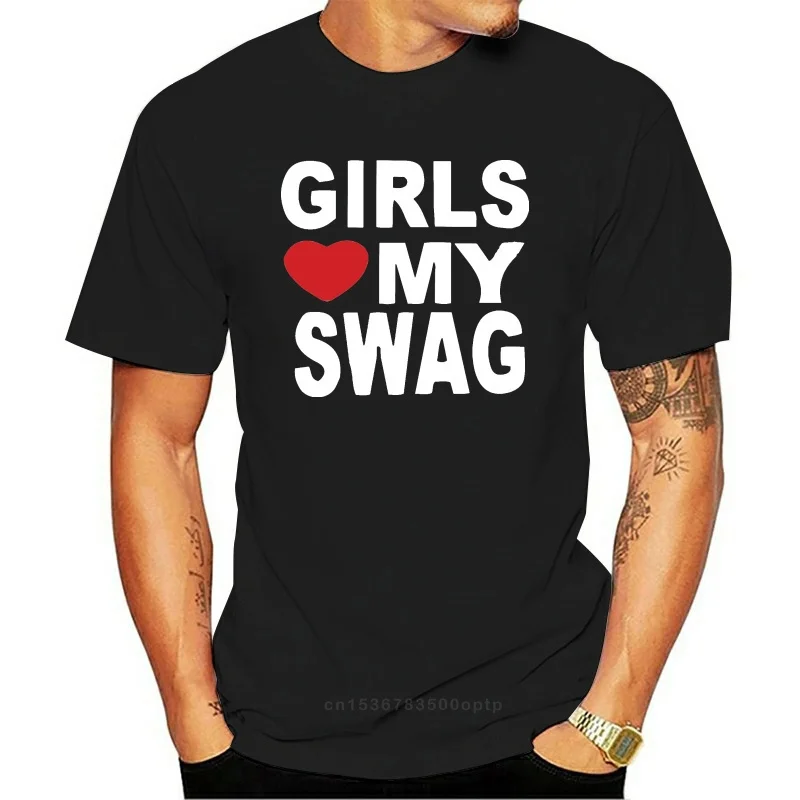 

Футболки с надписью «LOVE MY SWAG» для девочек, Мужская футболка, мужские рубашки, трендовая одежда с коротким рукавом, футболка, подарок, больше ...