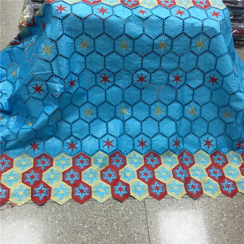 

African bazin riche fabric with brode Latest fashion embroidery bazin lace fabric with net lace 5 yards ! PL70608